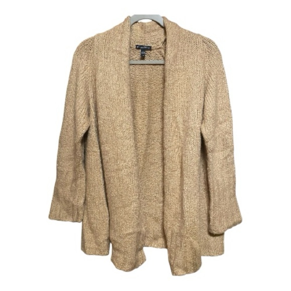 Eileen Fisher Tan Oversized Open-Front Sweater Jacket Cardigan SP - M